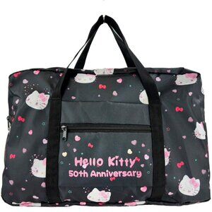 Hello Kitty Foldable Duffle Bag Large Capacity Women's Gym Carry-On Travel Tote